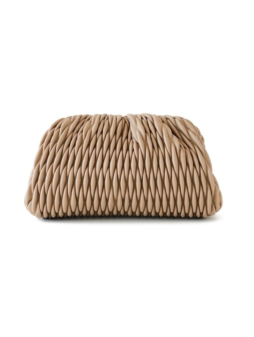 A.L.C. Enzo Ruched Quilted Vegan Leather Clutch Bag in Champagne Beige NWOT